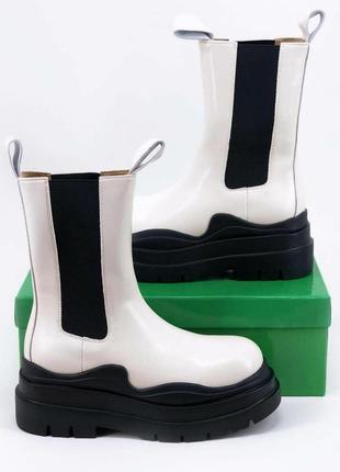 Ботинки женские демисезон bottega veneta boots white7 фото