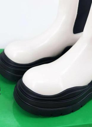 Ботинки женские демисезон bottega veneta boots white4 фото