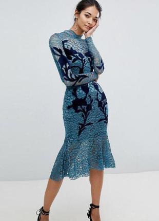 Распродажа платье hope &amp; ivy кружевное ажурное asos с вышивкой и глиттером7 фото