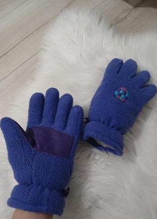 Фиолетовые лыжные рукавацы из флиса теплые двойные3 фото