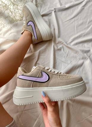 Кроссовки nike air platform «beige»6 фото