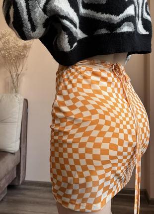 Стильная юбка bershka с завязками4 фото