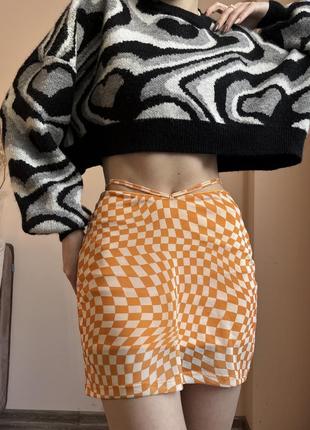 Стильная юбка bershka с завязками6 фото