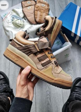 Мужские кроссовки adidas forum x bad banny beige1 фото