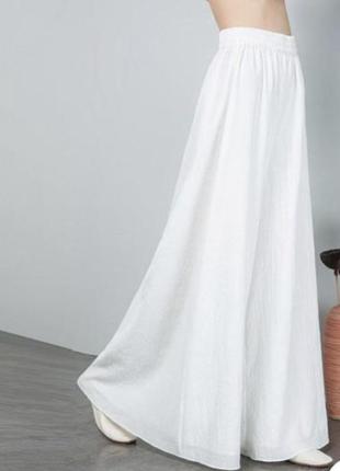 Белые брюки-юбка s размер на резинке2 фото