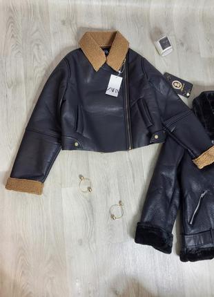Укороченная дубленка zara из новой коллекции