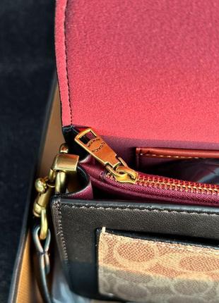 Женская сумка coach tabby black beige shoulder bag in signature Ccv9 фото