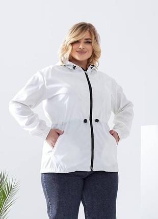 Куртка ветровка легкая белая женская стильный дождевик.6 фото