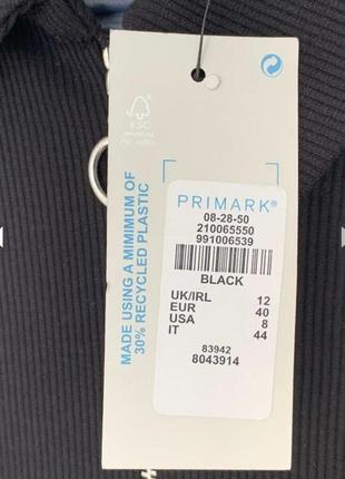 Черное платье в рубчик primark с молнией и воротничком а-силуэта поло3 фото