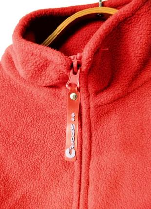 Красная спортивная теплая флисовая кофта флиска реглан зимняя2 фото