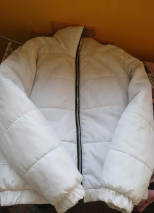 Куртка пуфер/ біла дута куртка3 фото