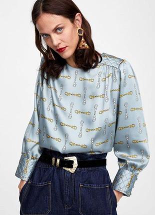 Жіноча стильна блуза блузка топ із чіпким принтом zara