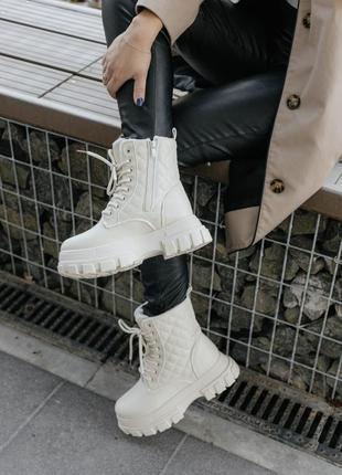 Черевики leather beige fur6 фото