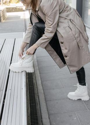 Черевики leather beige fur5 фото
