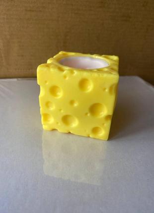 Іграшка антистрес резинова сир з пандою жовтий1 фото