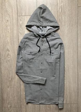 Рубашка с капюшоном в полоску topman