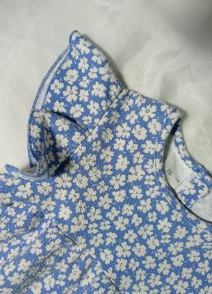 Синее платье zara цветочный принт на 4-5 года, р. 110 см5 фото