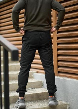 Чорні чоловічі теплі штани флісові2 фото