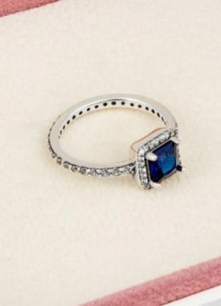 Серебрянное кольцо пандора синий камень pandora2 фото