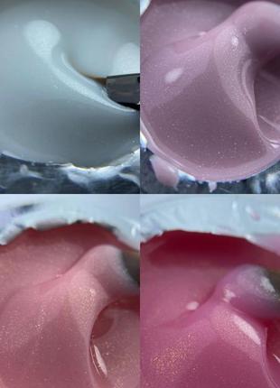 Персиково розовый гель с мелким блеском, гель для наращивания и укрепления ногтей