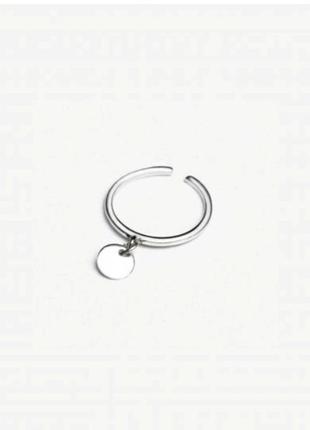 Кольцо серебряное женское колечко без камней монетка серебро 925 покрыто родием размер 12 - 15  к2/1041 0.90г3 фото