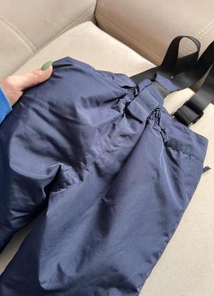 Зимние брюки полукомбинезон теплые темно синие10 фото