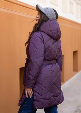 Тепла подовжена зимова куртка10 фото
