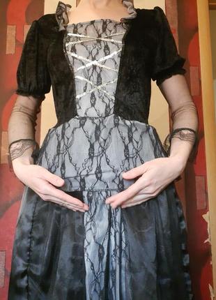 Платье хелловин р. 42-44 карнавальный костюм хеллоуинский ведьма3 фото