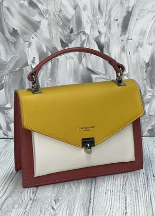 Сумка david jones 5663 кораловий+жовтий