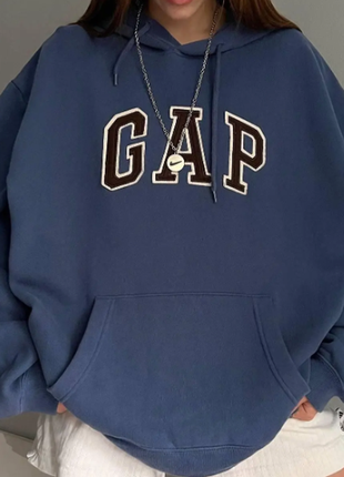 Худи  унисекс gap на флисе оверсайз 4 цвета  42-46; 48-50 sin825-1475tве5 фото