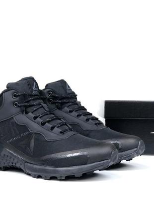 Зимние мужские кроссовки reebok all terrain black черного цвета с мехом6 фото