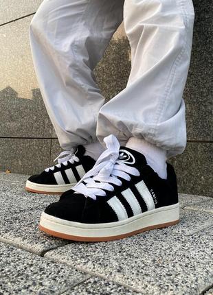 Adidas campus 00s black/white (хутро)5 фото