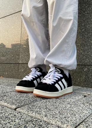 Adidas campus 00s black/white (хутро)6 фото