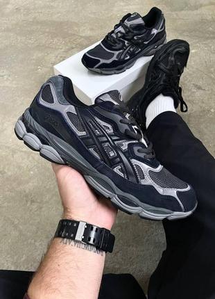 Asics gel nyc graphite grey black1 фото