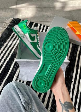 Louis vuitton nike air force 1 low by virgil abloh white green4 фото