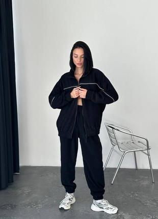 Теплый флисовый спортивный костюм ❄️ женский прогулочный костюм свободного кроя оверсайз