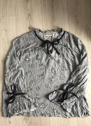 Блуза у вінтажному стилі в квітковий принт2 фото