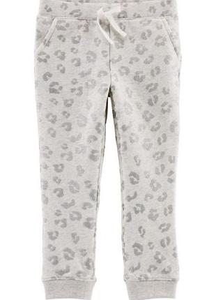 Джоггеры на флисе в леопардовый принт