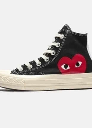 Кроссовки высокие comme des garcons play x converse