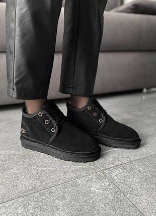 Угги замшеві зимові ❄️ ❤️ ugg neumel black, черевики унісекс теплі