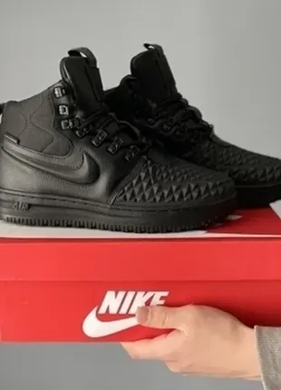 Кроссовки зимние nike duckboot black (мех)❄️