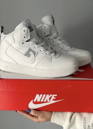 Кросівки зимові nike air force white (хутро)❄️