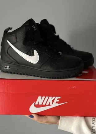 Кроссовки зимние ❄️ nike air support black (хутро)