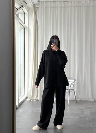 Стильний жіночий костюм, комфортний жіночий костюм чорного кольору для прогулянок2 фото
