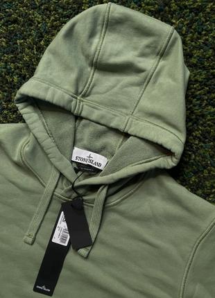 Кофта stone island 64151 hoodie green (new) | original3 фото