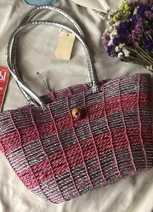 Сумка плетінка з биркою