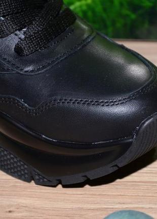 Ботинки кроссовки черные натуральная кожа м48ч качество люкс размер 36 37 38 39 40 418 фото