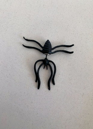 Сережка павук, гелловін, каф-павук, каф на вухо, сережки павуки6 фото