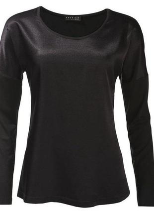 Базовый черный топ блуза кофта лонгслив атлас сатин вискоза модал premium collection esmara германия2 фото