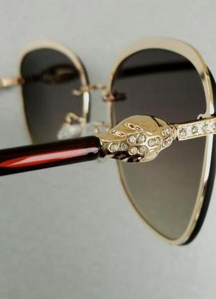 Bvlgari очки женские солнцезащитные коричневые с градиентом7 фото